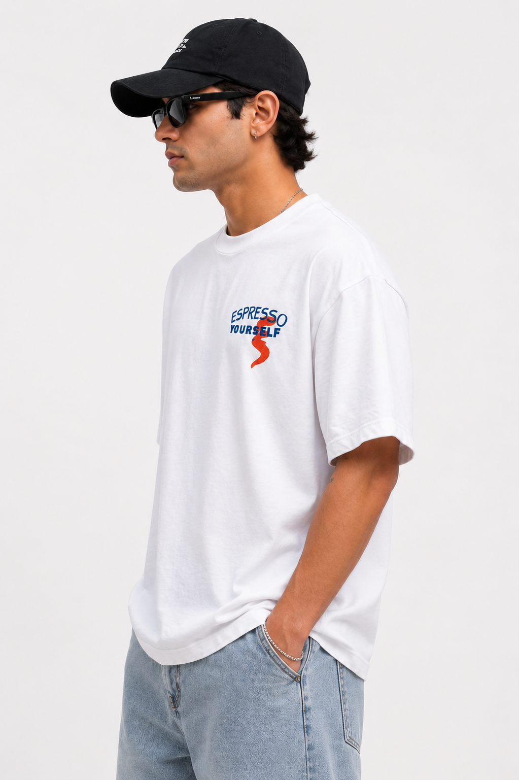 White Premium Oversized T-Shirt - Espresso