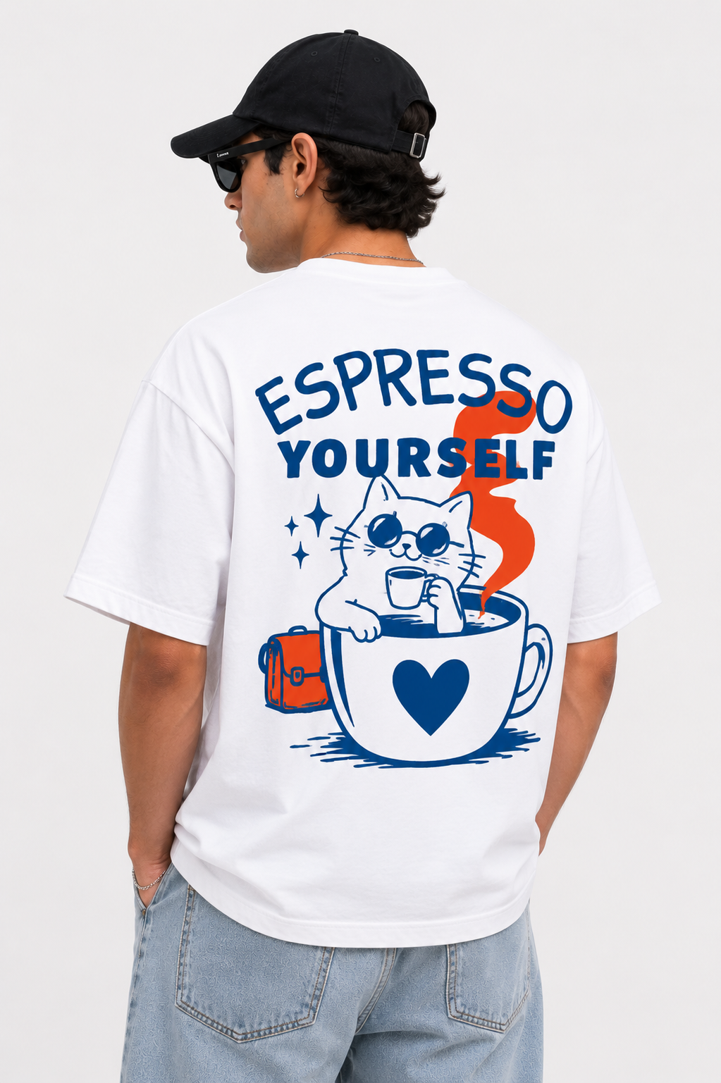 White Premium Oversized T-Shirt - Espresso
