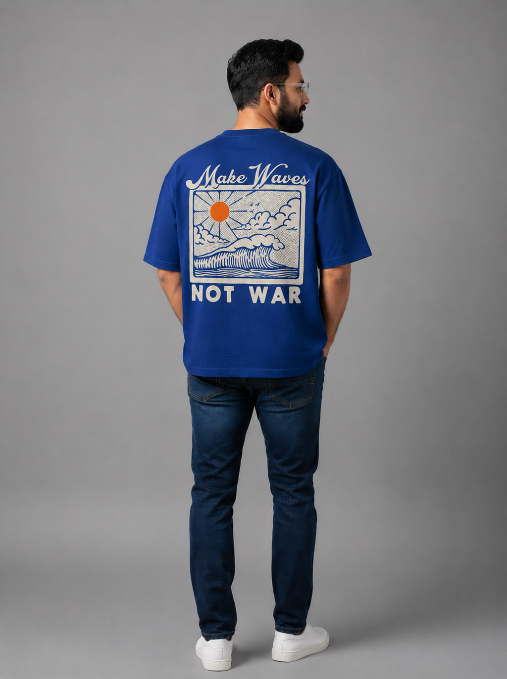 Royal Blue Premium Oversized T-Shirt - Make Waves