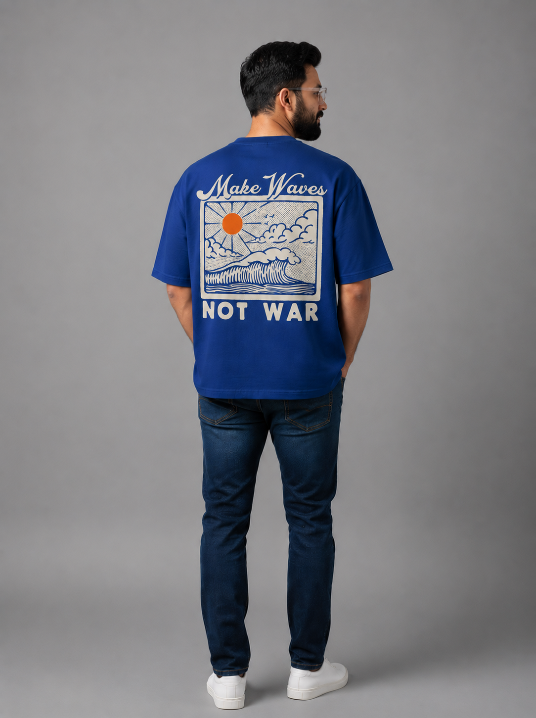 Royal Blue Premium Oversized T-Shirt - Make Waves