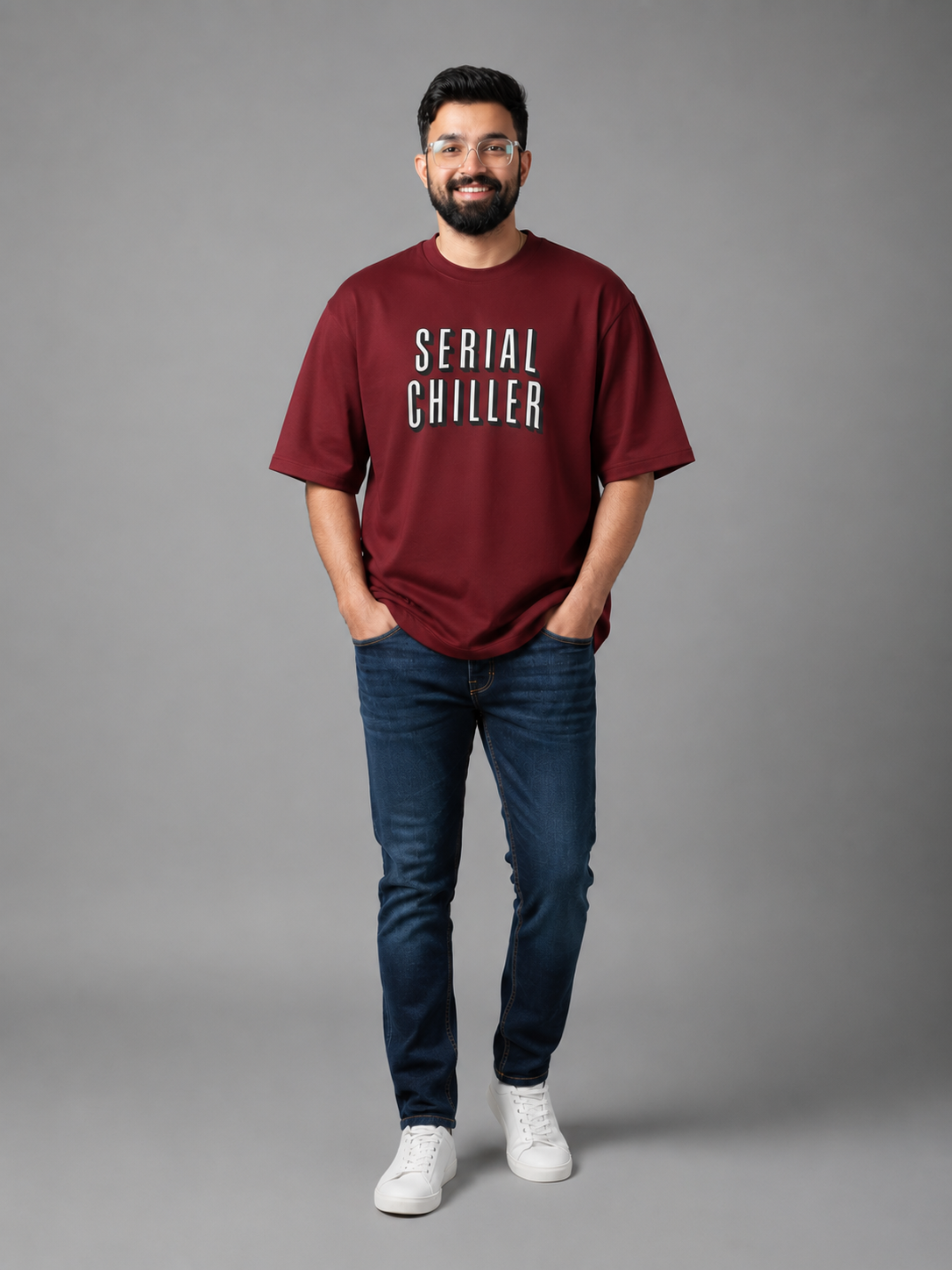 Maroon Premium Oversized T-Shirt - Serial Chiller