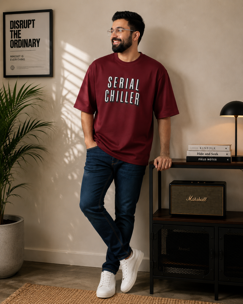 Maroon Premium Oversized T-Shirt - Serial Chiller