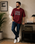 Maroon Premium Oversized T-Shirt - Serial Chiller