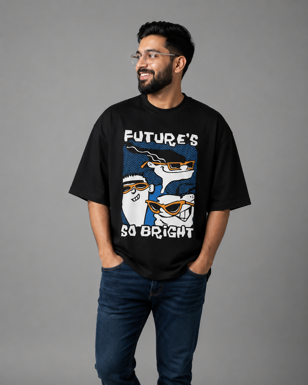 Oversized Tshirt - Black Future's bright