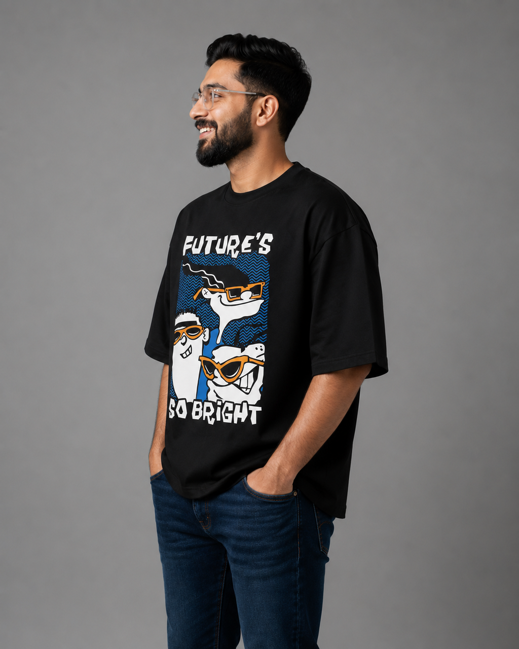 Oversized Tshirt - Black Future's bright