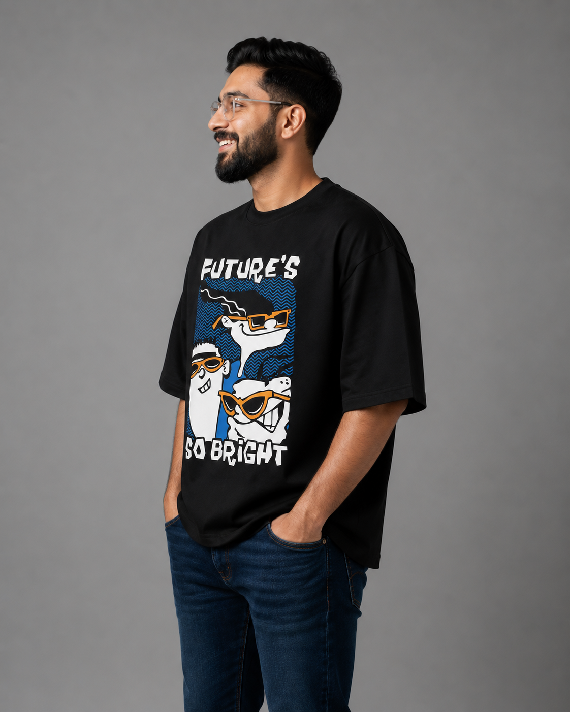 Oversized Tshirt - Black Future's bright