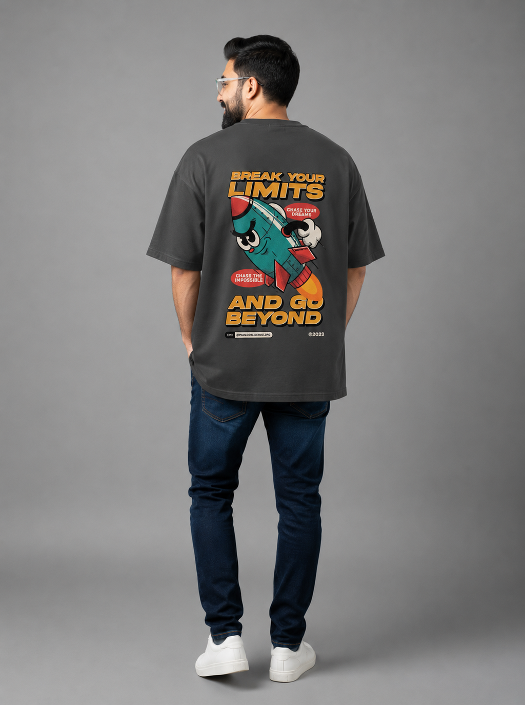 Grey Premium Oversized T-Shirt - break your limits
