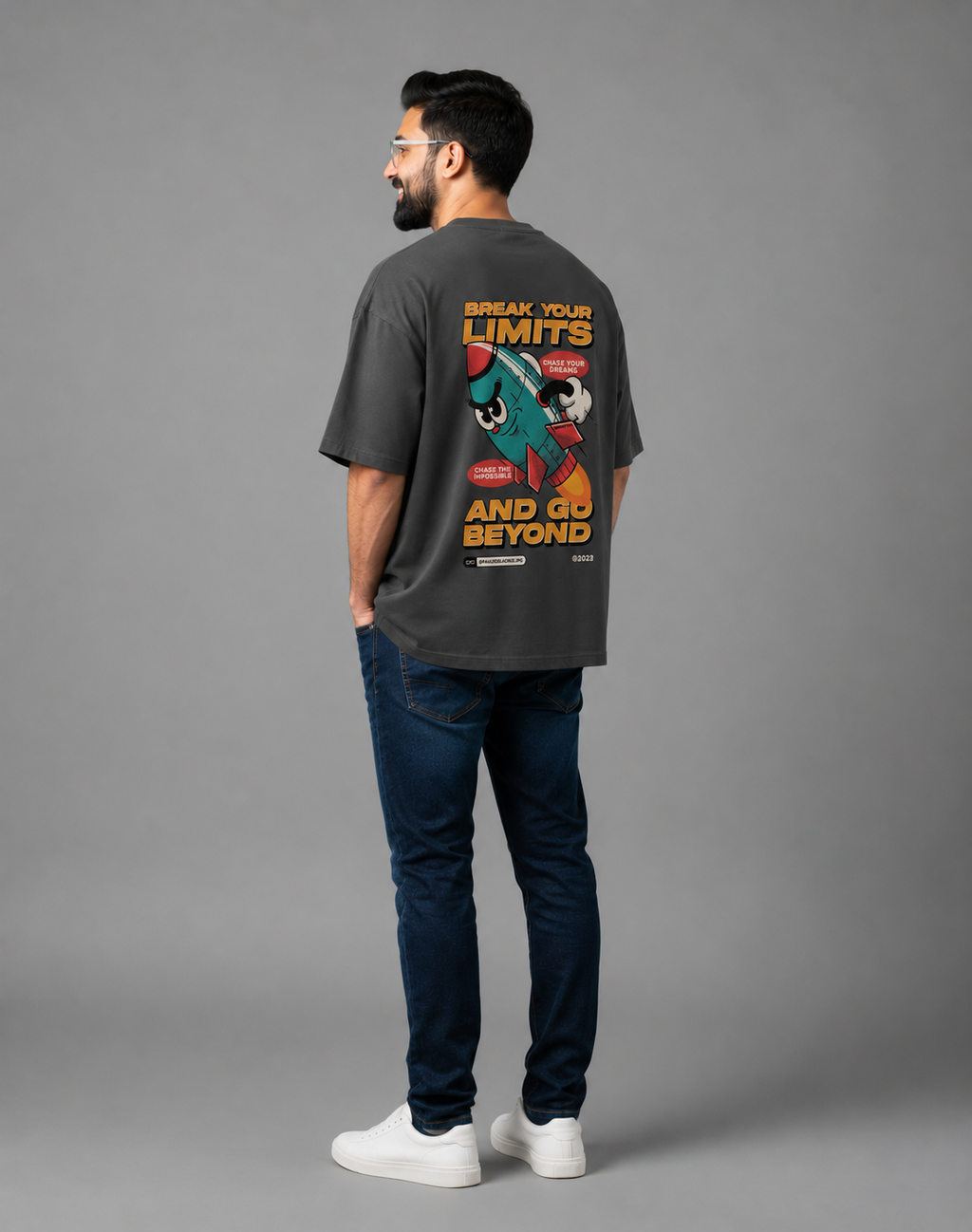 Grey Premium Oversized T-Shirt - break your limits