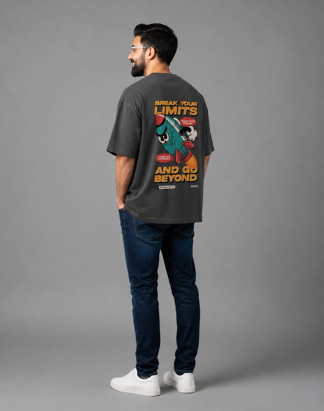 Grey Premium Oversized T-Shirt - break your limits
