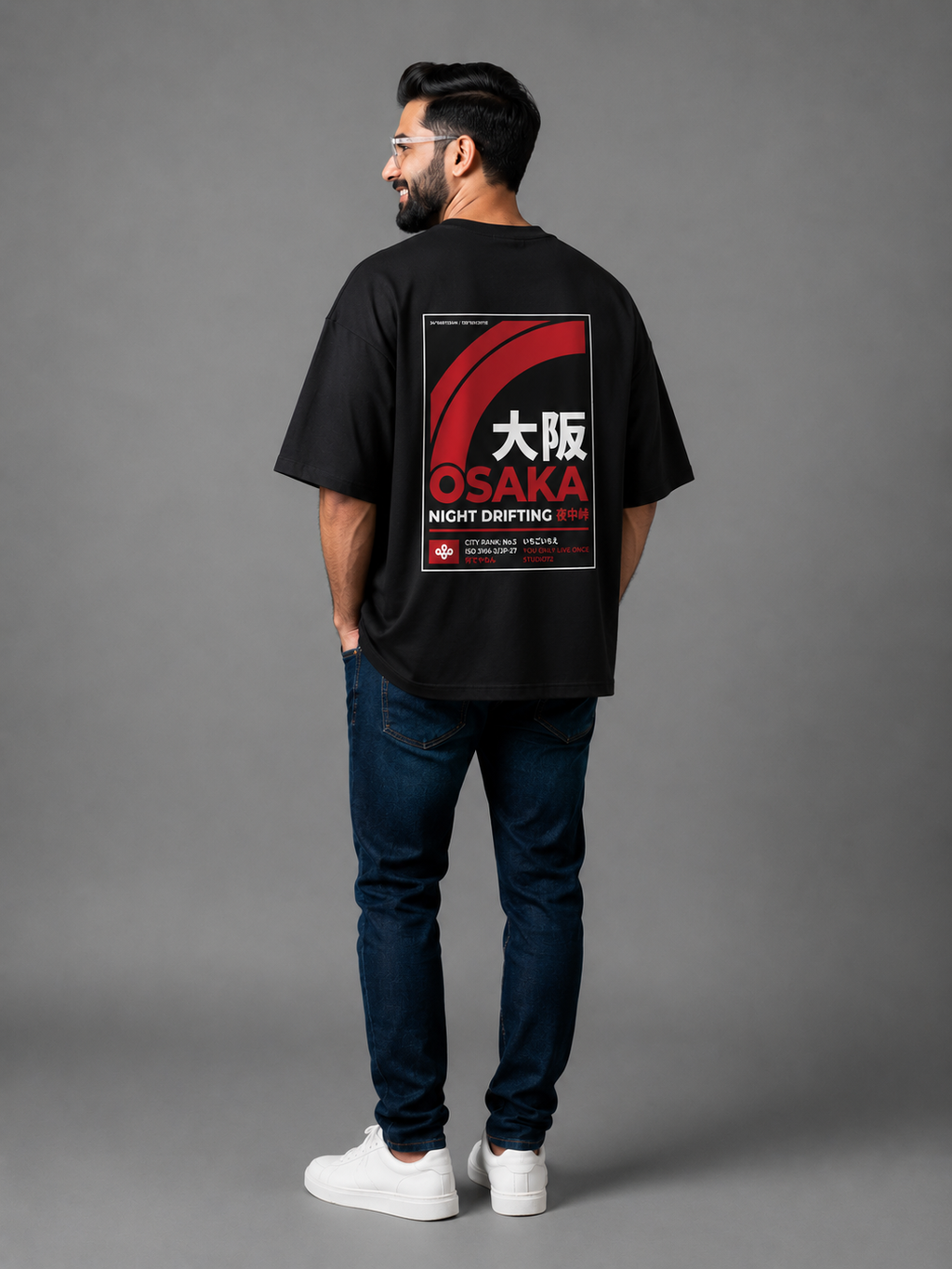 Black Premium Oversized T-Shirt - Osaka