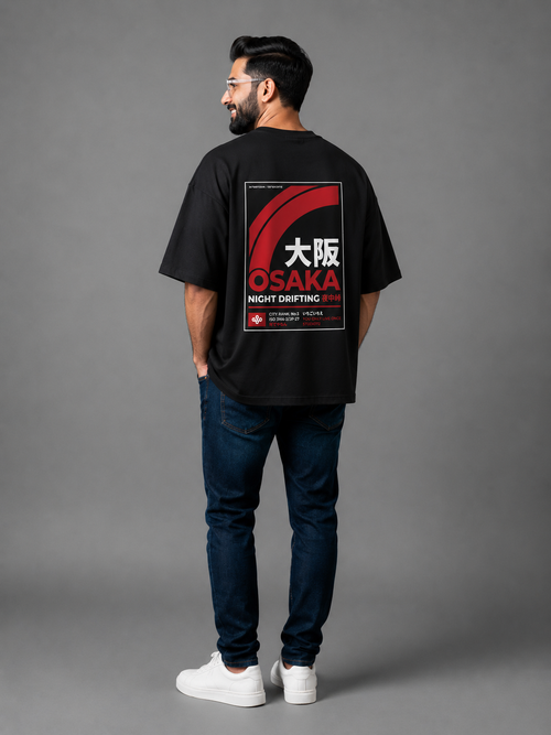 Black Premium Oversized T-Shirt - Osaka