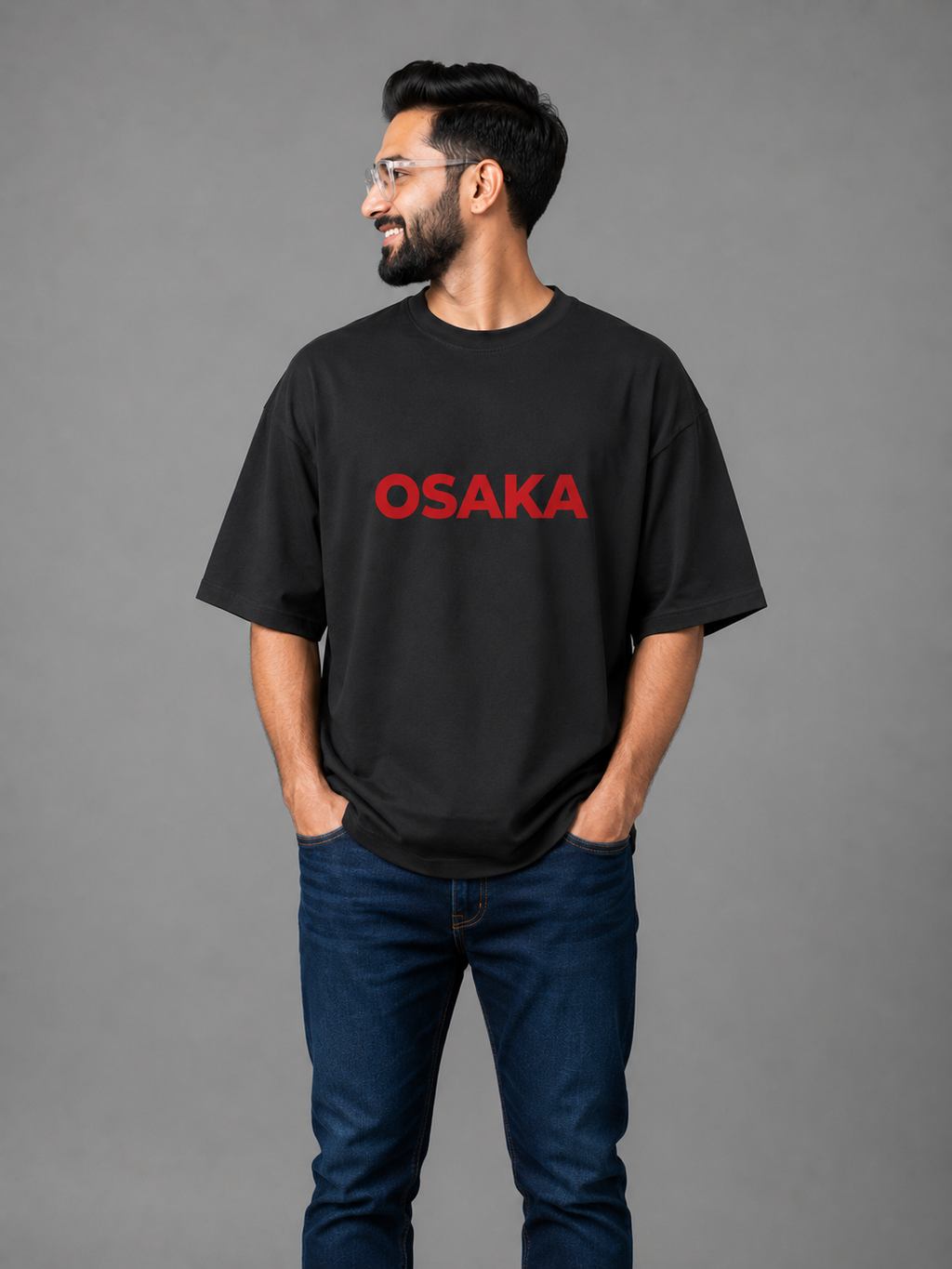 Black Premium Oversized T-Shirt - Osaka
