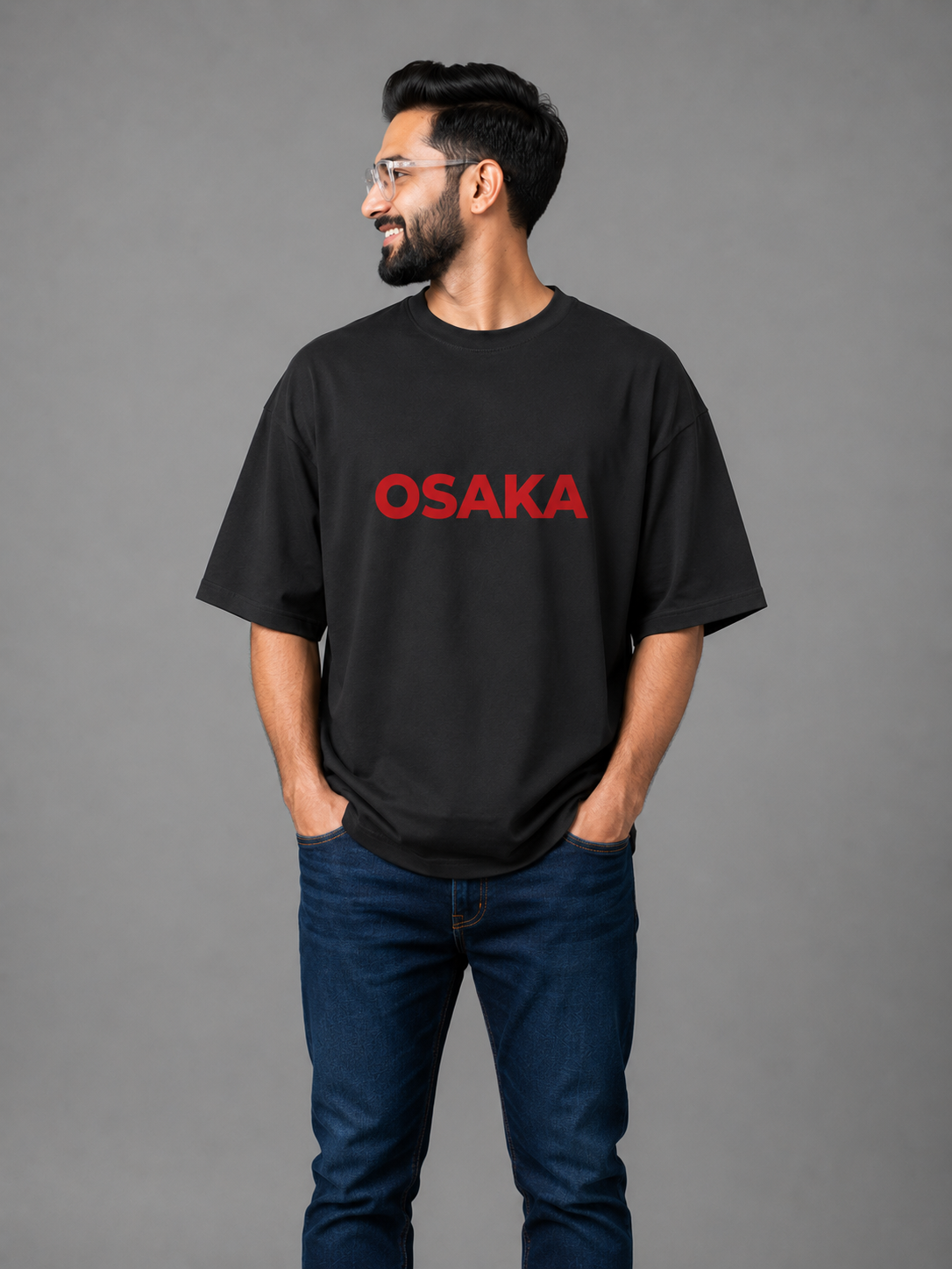 Black Premium Oversized T-Shirt - Osaka