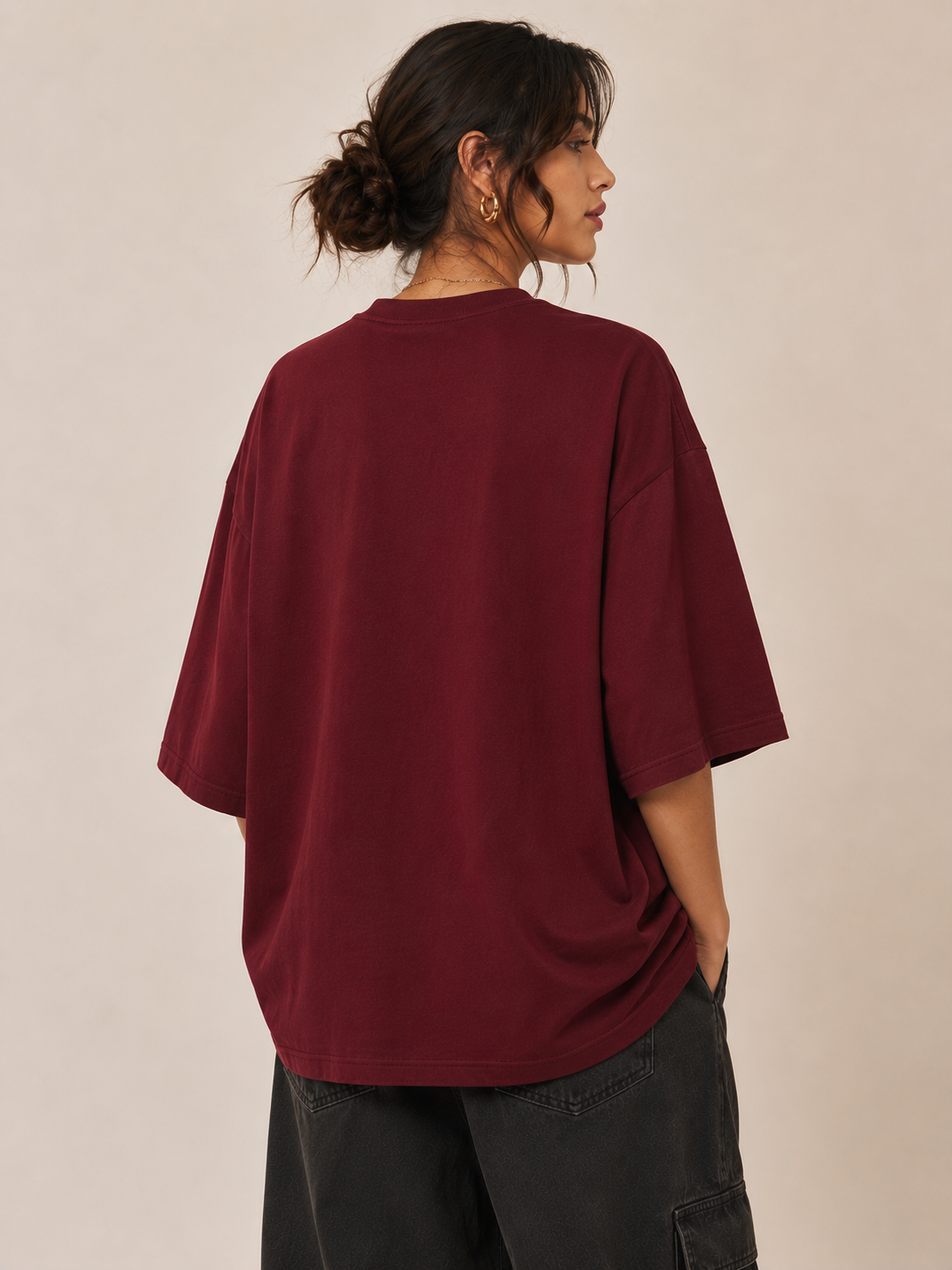 Maroon Premium Oversized T-Shirt - I'm the secret