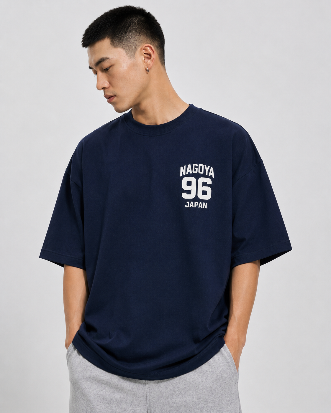 Navy Blue Premium Oversized T-Shirt - Nagoya