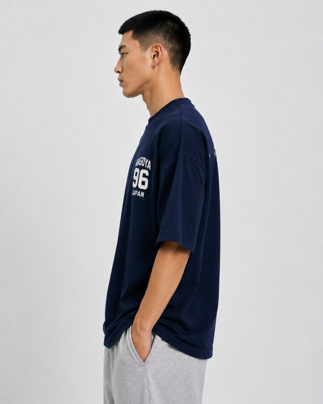 Navy Blue Premium Oversized T-Shirt - Nagoya