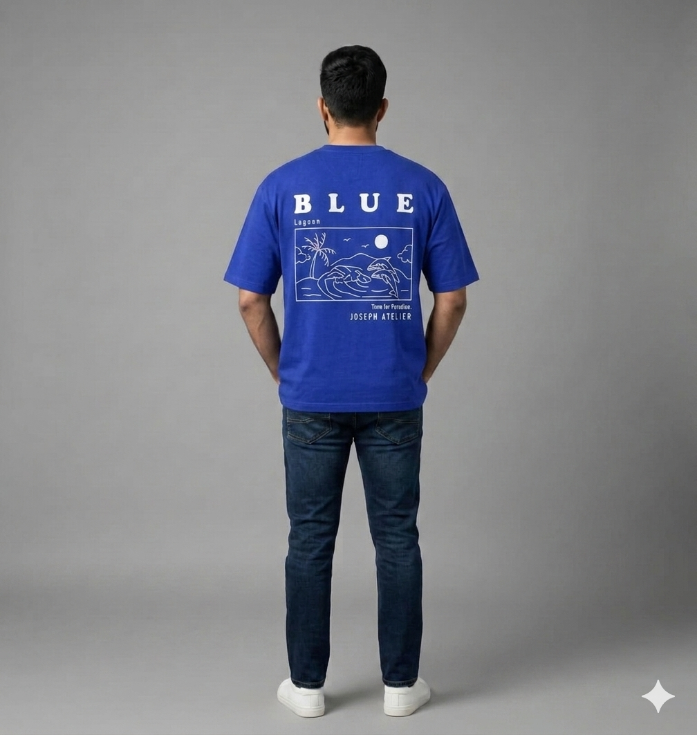 Blue Premium Oversized T-Shirt - Blue