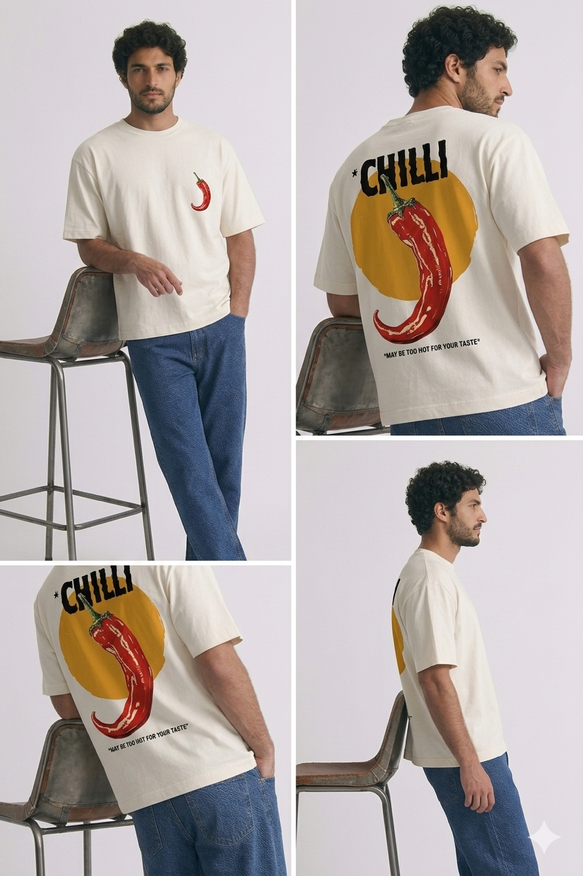 Off-White Premium Oversized T-Shirt - Chilli