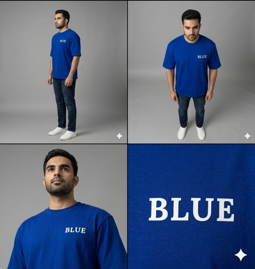 Blue Premium Oversized T-Shirt - Blue