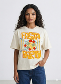 Off-White Premium Oversized T-Shirt - Pasta Party