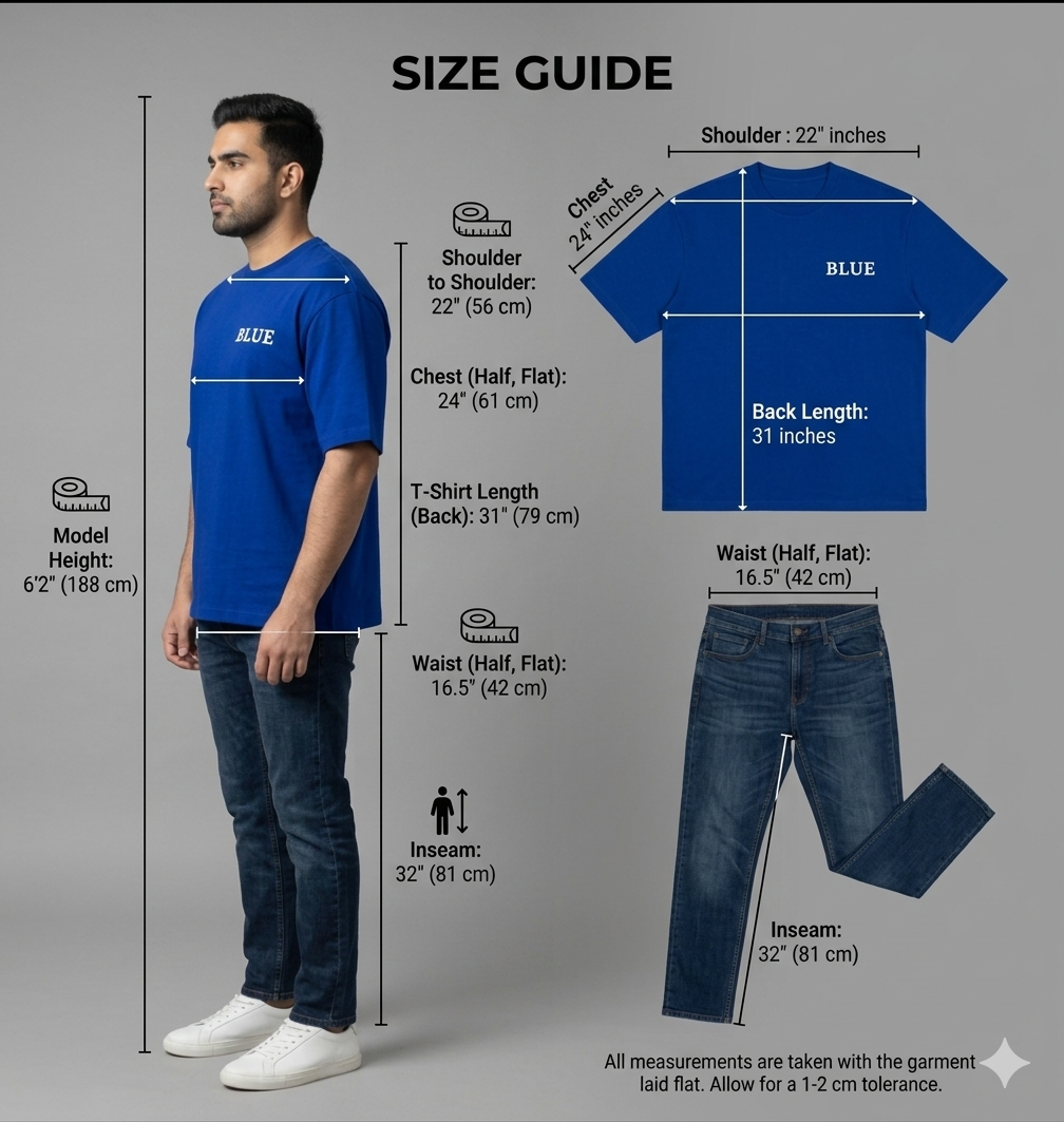 Blue Premium Oversized T-Shirt - Blue