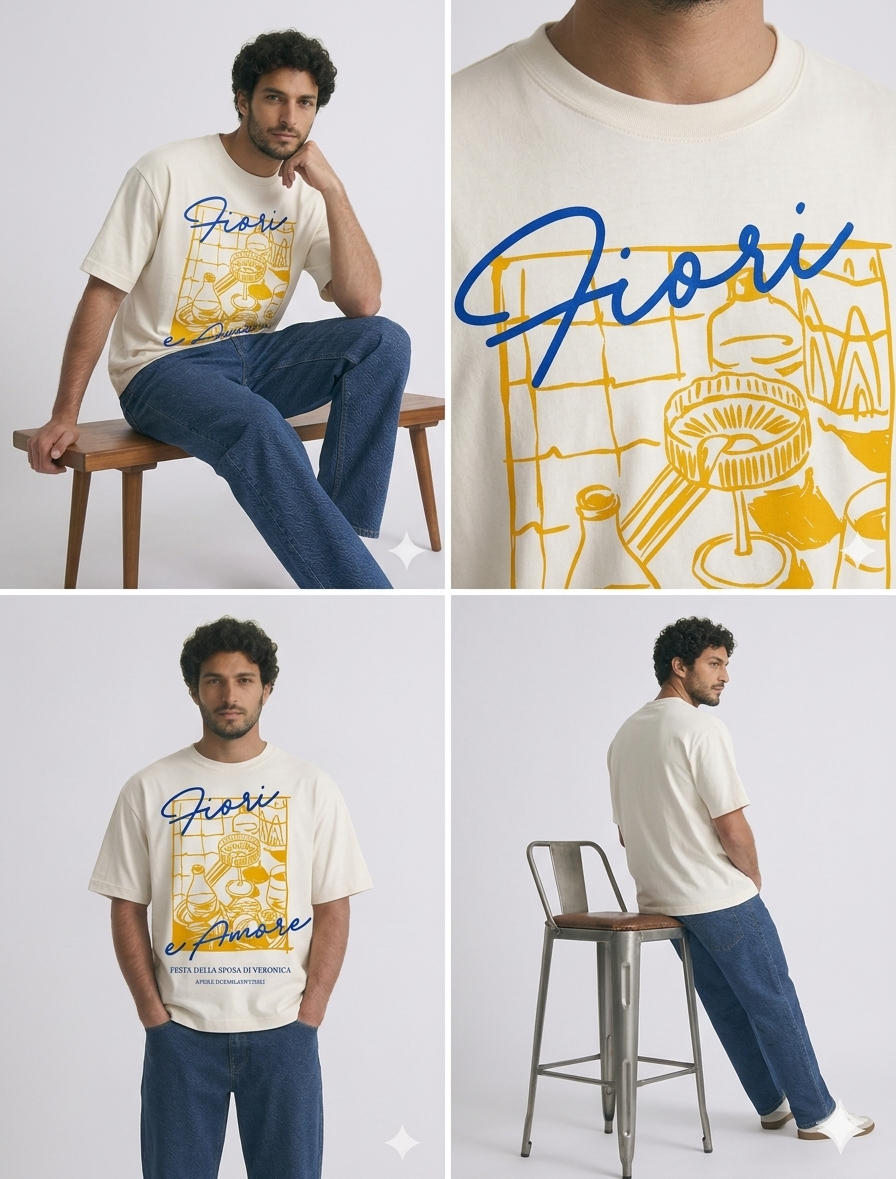 Off-White Premium Oversized T-Shirt - Fiori