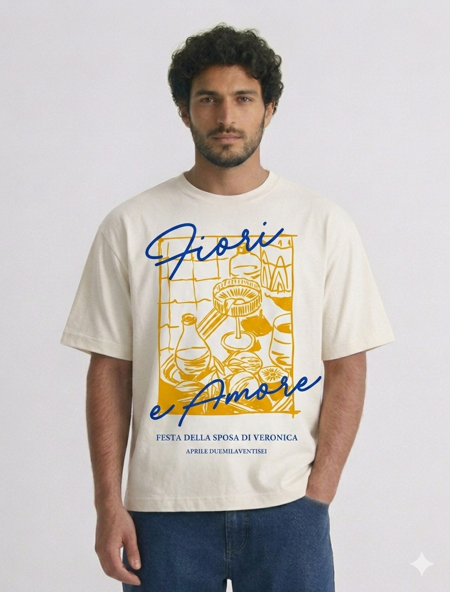 Off-White Premium Oversized T-Shirt - Fiori