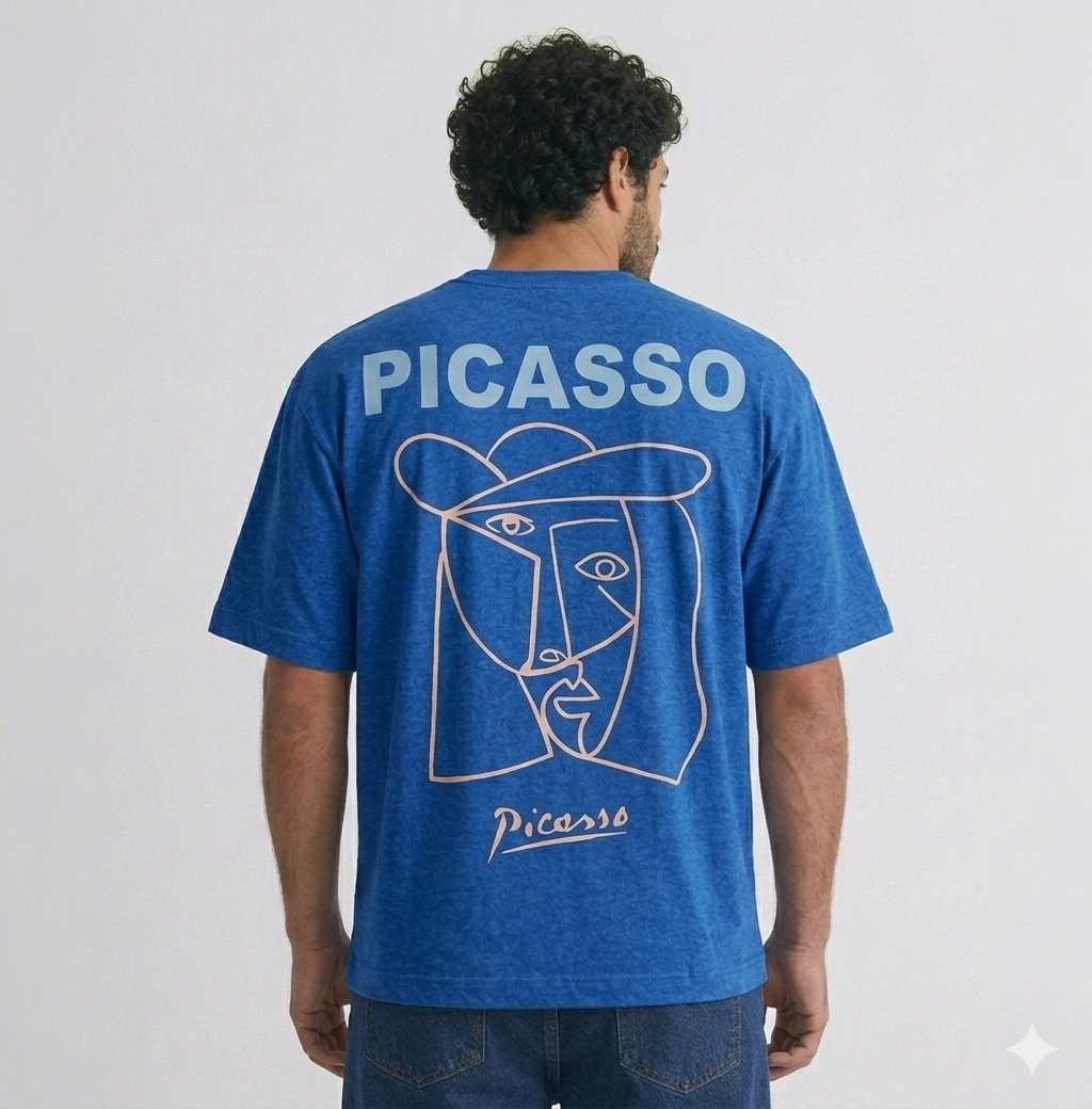 Blue Premium Oversized T-Shirt - Picasso
