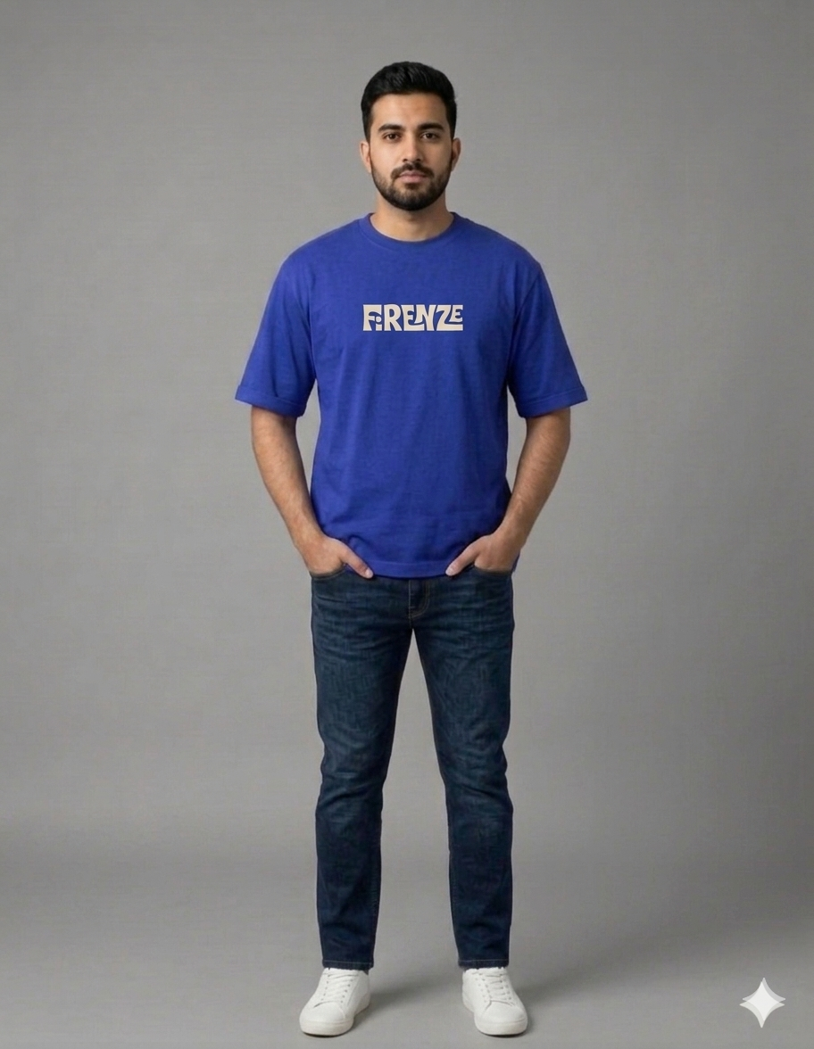 Royal Blue Premium Oversized T-Shirt - Firenze