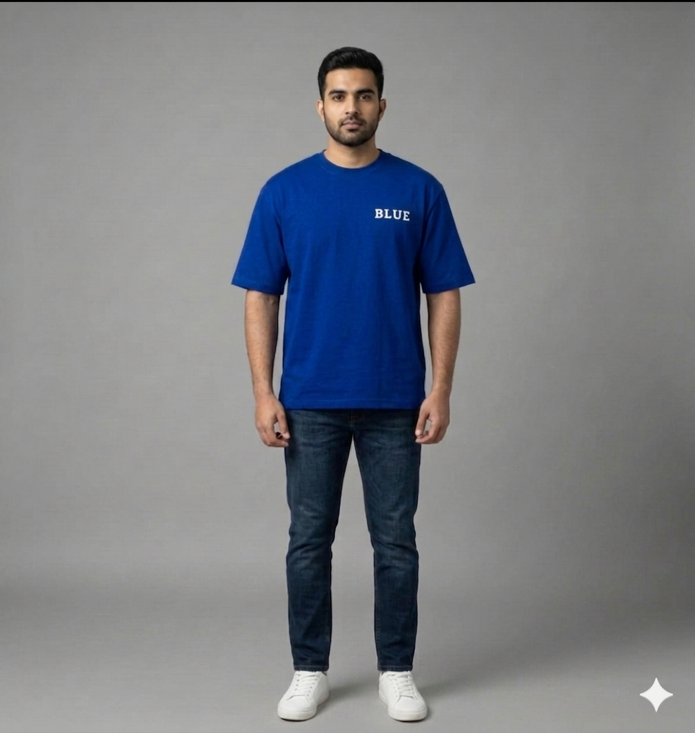 Blue Premium Oversized T-Shirt - Blue