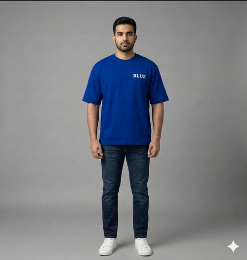 Blue Premium Oversized T-Shirt - Blue