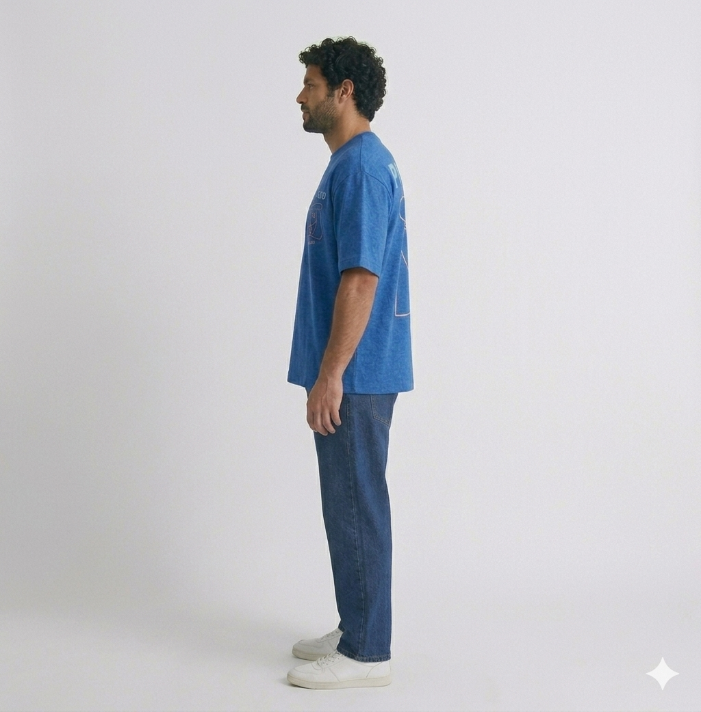 Blue Premium Oversized T-Shirt - Picasso