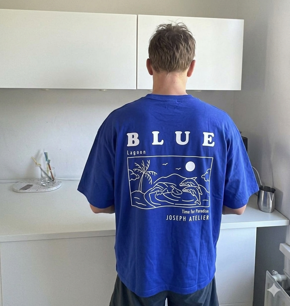 Blue Premium Oversized T-Shirt - Blue
